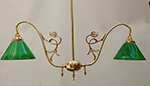 Cast Art Nouveau design two arm pendant lamp