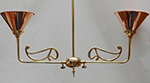 Single curve ornate design two arm pendant lamp