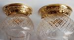 Flush Acorn cut- glass shade ceiling lamp