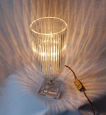 Ribbed glass vase lamp