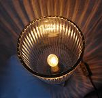 Ribbed glass vase lamp
