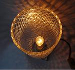 Diamond-cut glass vase lamp