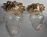 Flush Acorn cut- glass shade ceiling lamp