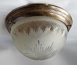 Plain solid cast brass fitting with cut-glass bowl 