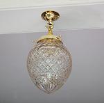 Medium multiple cut glass pendant lamp - hook