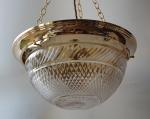 Plain solid cast brass fitting with cut-glass bowl 