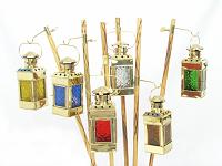 Set of glass garden lanterns